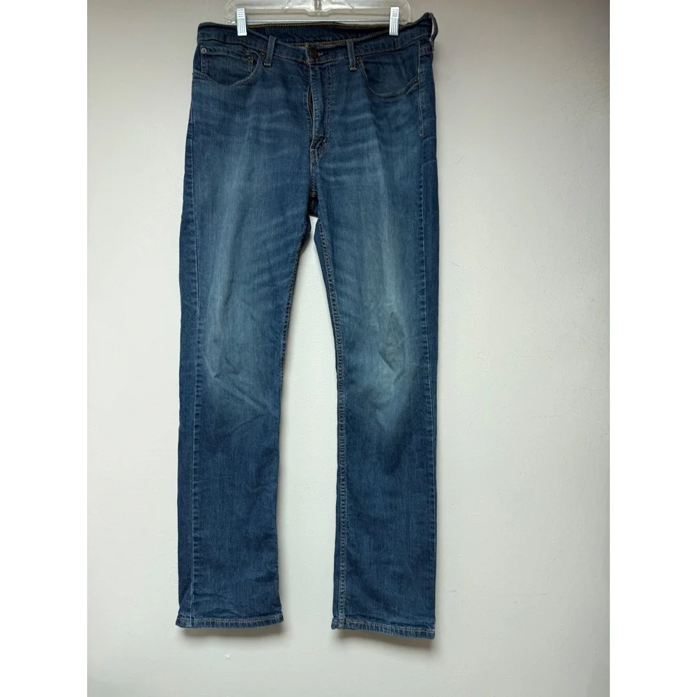 Levis 514 Straight Fit Mens 36x34 Blue Medium Wash Excellent‎ Denim Jeans 8407